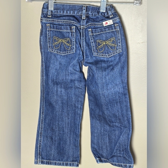 Toddler Girl Janie & Jack Embroidered Bow Pocket Jeans Toddlercore, 3T - Picture 2 of 4